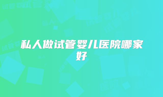 私人做试管婴儿医院哪家好