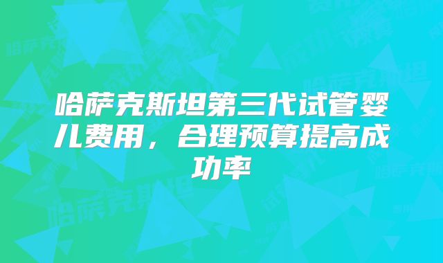 哈萨克斯坦第三代试管婴儿费用,合理预算提高成功率
