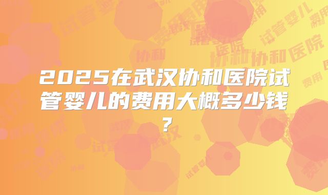 2025在武汉协和医院试管婴儿的费用大概多少钱?