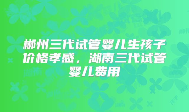 郴州三代试管婴儿生孩子价格孝感，湖南三代试管婴儿费用