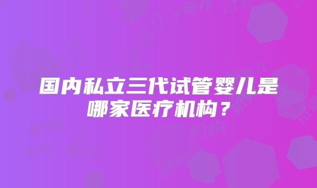 国内私立三代试管婴儿是哪家医疗机构?