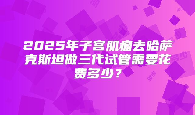 2025年子宫肌瘤去哈萨克斯坦做三代试管需要花费多少？