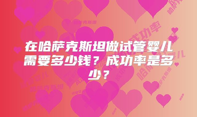 在哈萨克斯坦做试管婴儿需要多少钱？成功率是多少？