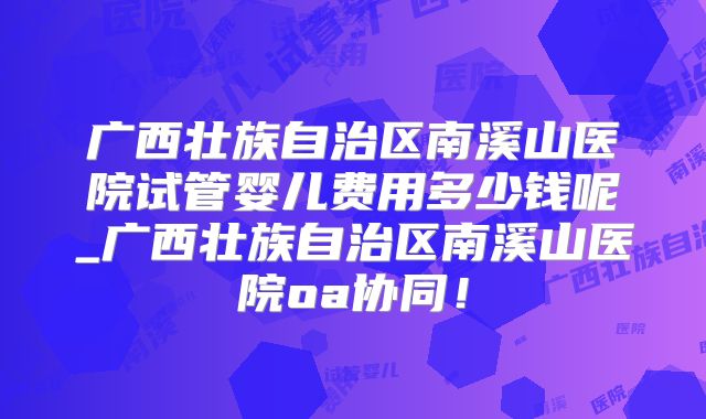 广西壮族自治区南溪山医院试管婴儿费用多少钱呢_广西壮族自治区南溪山医院oa协同！