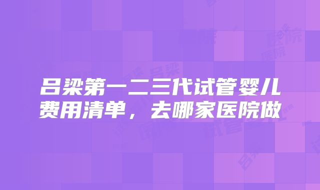吕梁第一二三代试管婴儿费用清单,去哪家医院做