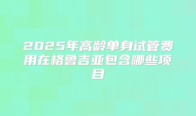2025年高龄单身试管费用在格鲁吉亚包含哪些项目