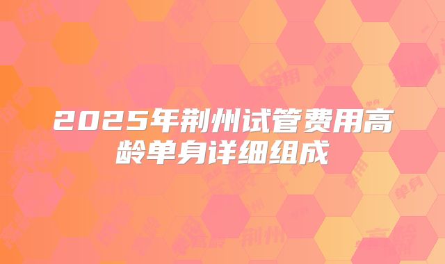 2025年荆州试管费用高龄单身详细组成