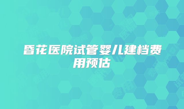 昏花医院试管婴儿建档费用预估