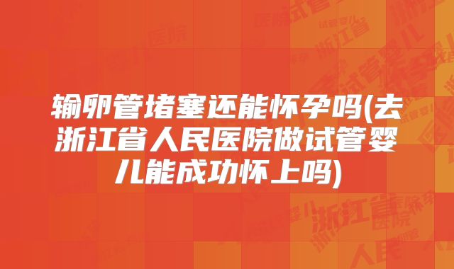 输卵管堵塞还能怀孕吗(去浙江省人民医院做试管婴儿能成功怀上吗)