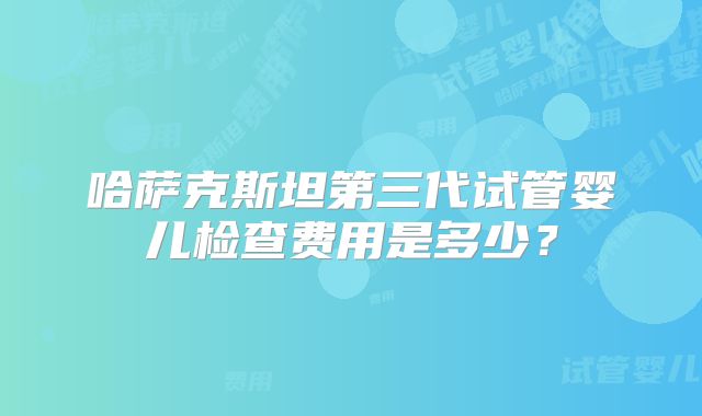 哈萨克斯坦第三代试管婴儿检查费用是多少?