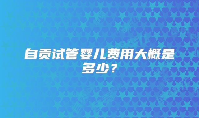 自贡试管婴儿费用大概是多少？