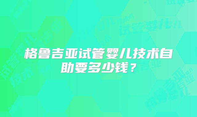 格鲁吉亚试管婴儿技术自助要多少钱?
